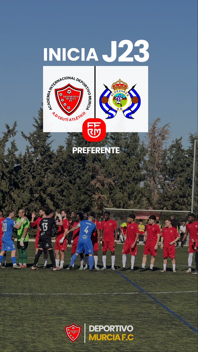 J23 | 0-0 | 🔛
Inicia el partido en el campo mpal de Corvera 

<a href="/DeporMurciaFC/">DeportivoMurciaFC</a> 🆚 <a href="/UdAlgezares/">Algezares cf</a> 

#DeportivoMurciaUDAlgezares
<a href="/Nacional10x/">PreferenteAUT</a> <a href="/treceraG13/">Trecera.com ⚽️</a>