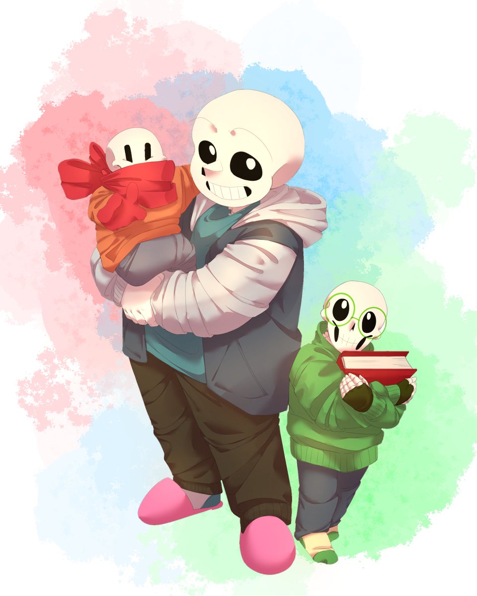 Baby skelebros ❤️💚💙
#undertale #sans #papyrus #gaster
