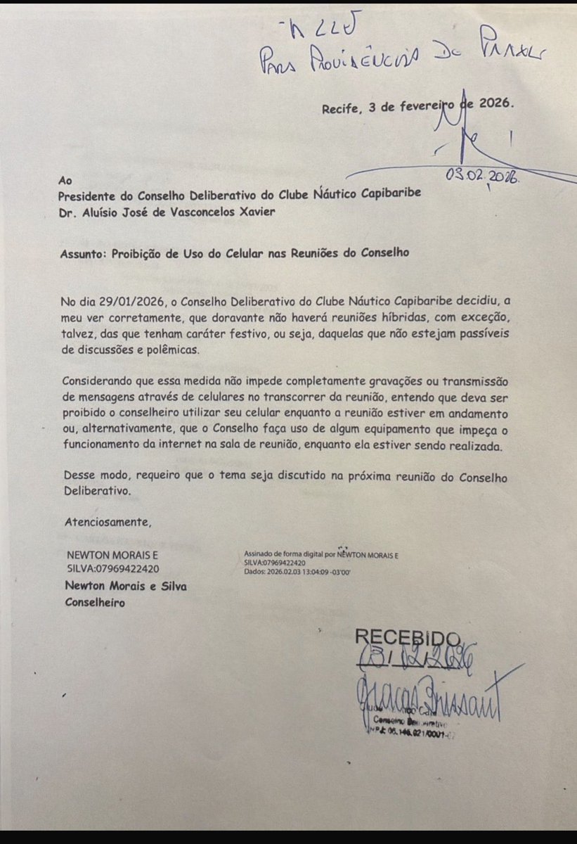 <a href="/renatorbarros/">Renato Barros</a> Fal Renato. Tudo bom ? <a href="/hathos_rildo/">Hathos</a> <a href="/paulochapox/">Chapox</a> <a href="/Timbucast_CNC/">Timbucast</a> 

Apenas para complementar: essa solicitação foi protocolada no dia 03 de fevereiro deste ano pelo conselheiro Newton Morais. 

Faço questão de compartilhar esse detalhe para que a informação fique o mais precisa