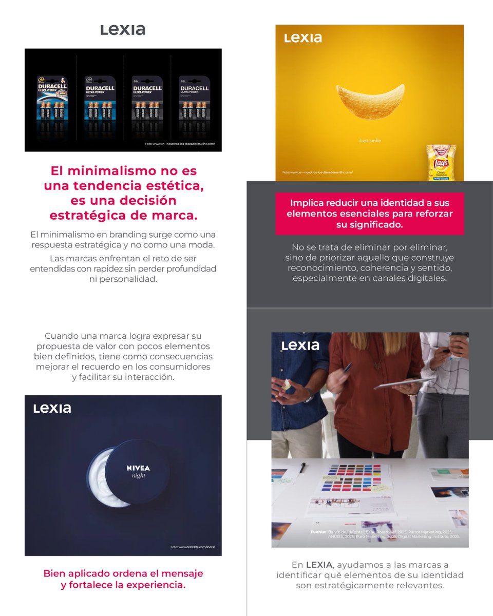 LEXIAGlobal's tweet photo. El minimalismo en branding no reduce a las marcas, las obliga a definirse con precisión para saber quiénes son y cómo quieren ser recordadas. 

#MinimalismoEstratégico #BrandingConPropósito #IdentidadDeMarca https://t.co/KGSi6sakHX