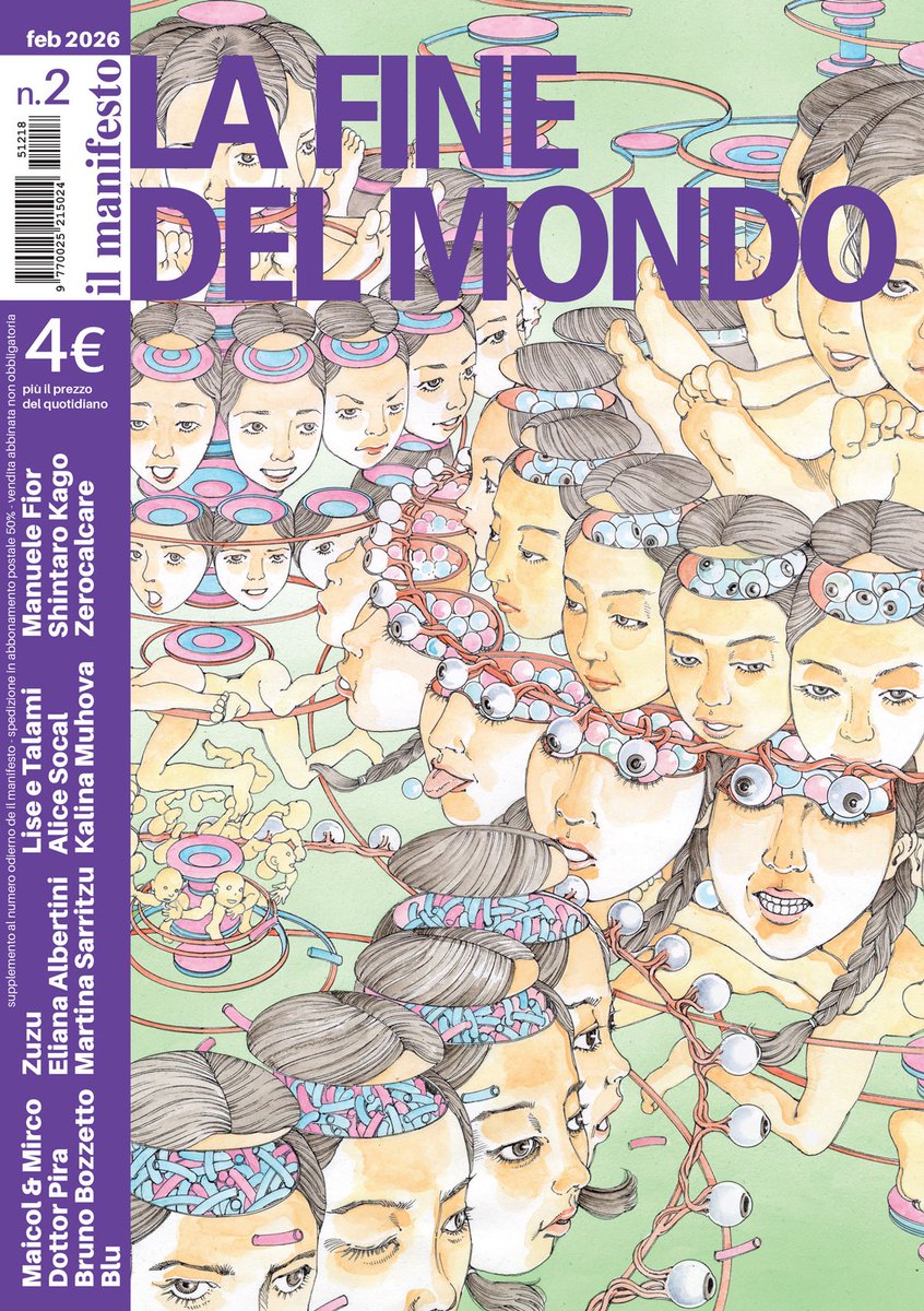 Mercoledì 25 febbraio esce in edicola LA FINE DEL MONDO numero 2, la rivista tuttofumetto allegata a <a href="/ilmanifesto/">il manifesto</a>. Con fumetti inediti di Shintaro Kago, Zuzu, Zerocalcare, Manuele Fior, Maicol &amp; Mirco, Bruno Bozzetto e tanti altri. A soli 4€.

Info al link nei commenti.