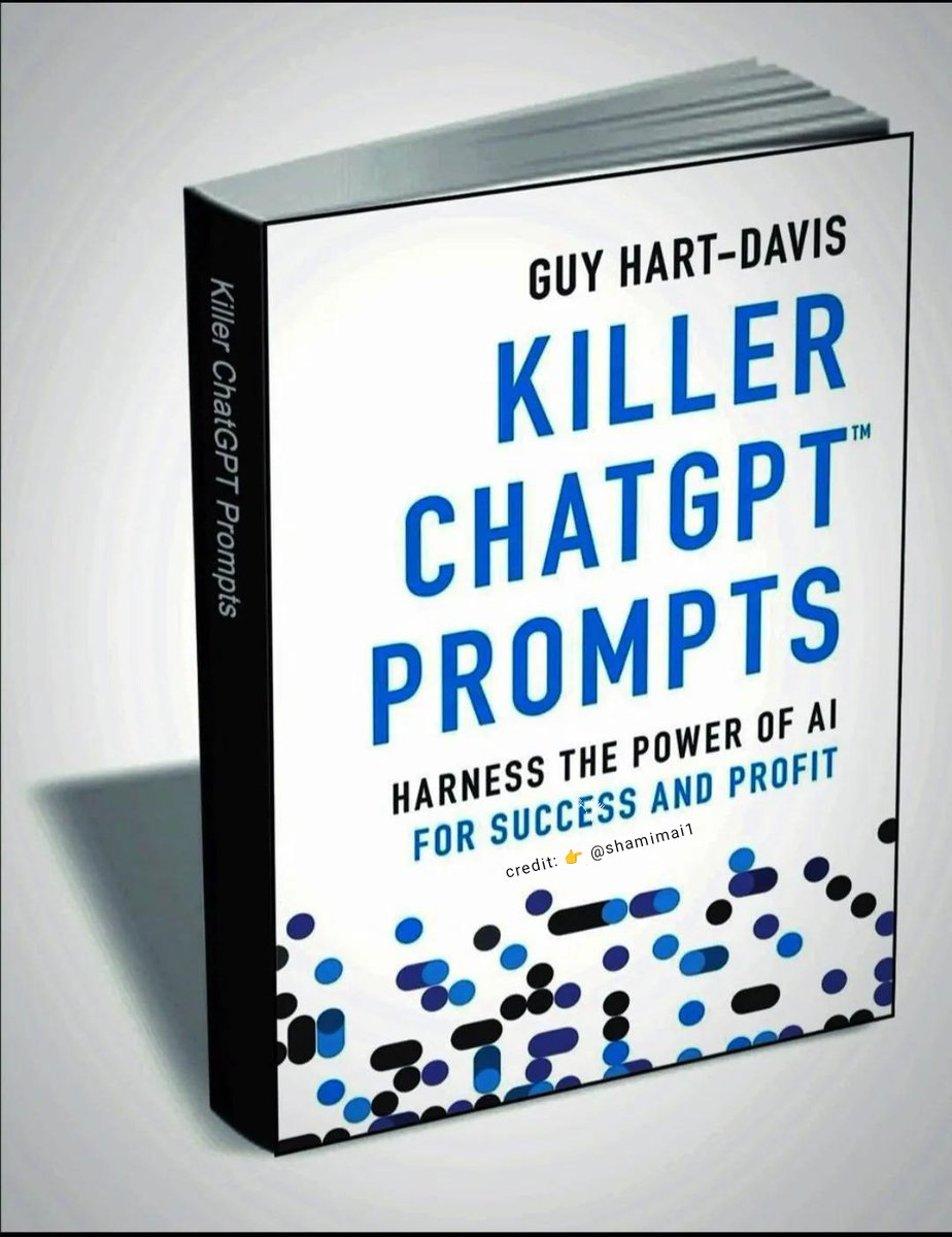 ChatGPT is boosting productivity 10x.

I’ve compiled 1000+ powerful ChatGPT prompts—and I’m giving them away FREE for 24 hours.
After that, access will be $50.

How to get it:
1️⃣ Like
2️⃣ Retweet
3️⃣ Comment “KILLER”

I’ll DM you the link (must be following me).