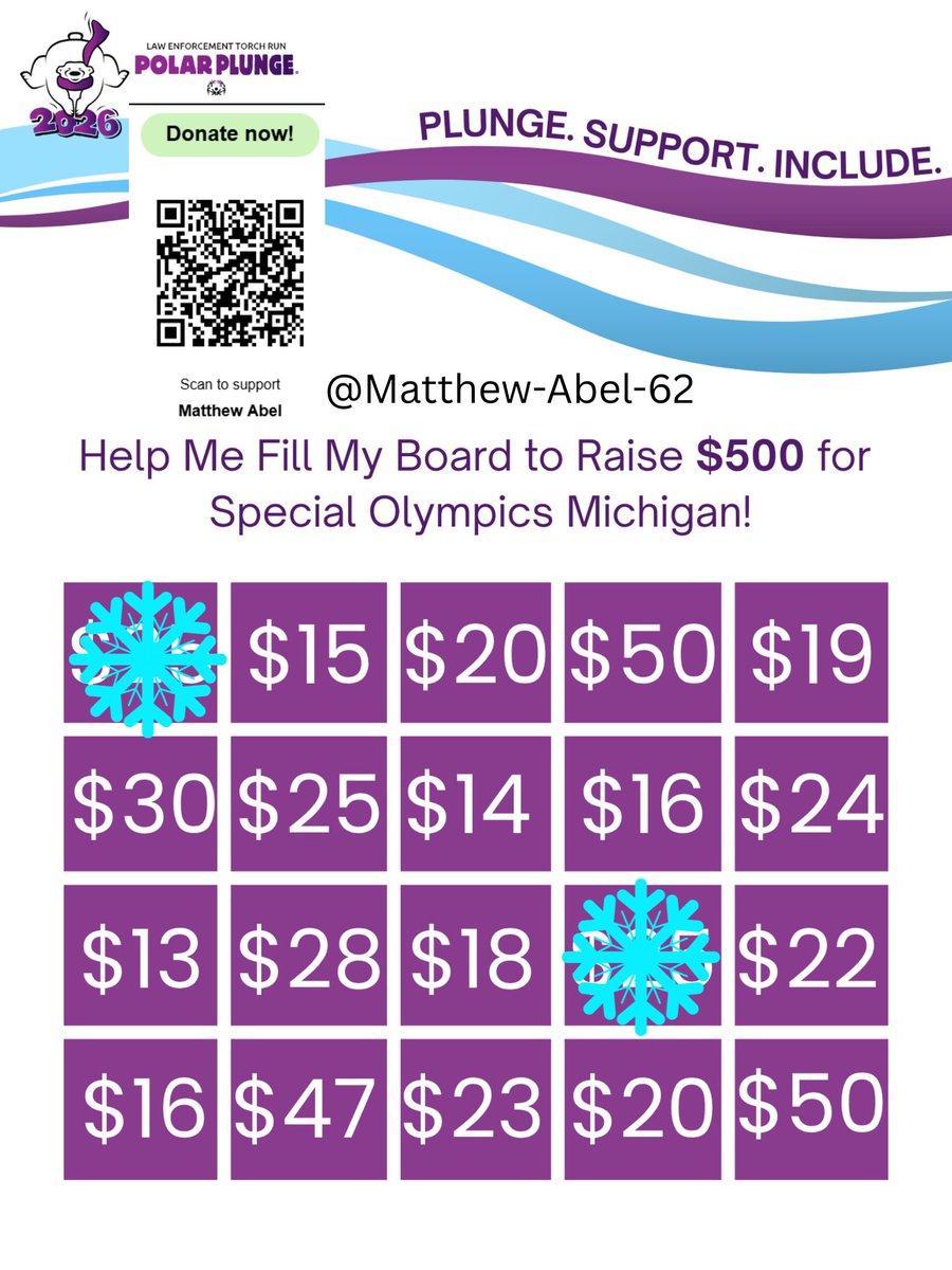 I am working on my grid for the Polar Plunge to support Special Olympics. Yes, I am an Internet Stranger but these kids are very real and they need your support! Donate here: give.classy.org/matthewabelfor…
