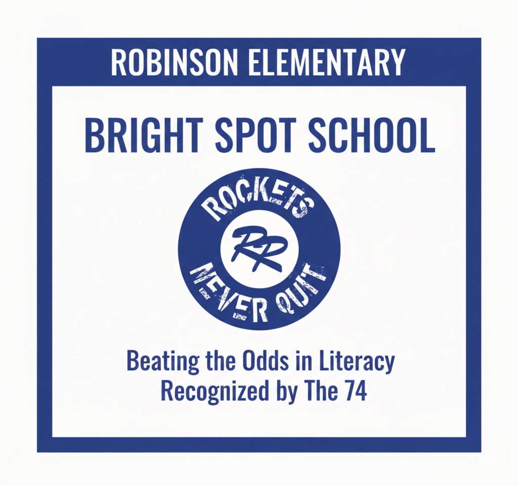Robinson Elementary is a national “Bright Spot!” 🌟 Recognized by <a href="/The74/">The 74</a> for beating the odds in reading. 📖🚀 #RobinsonISD #Literacy