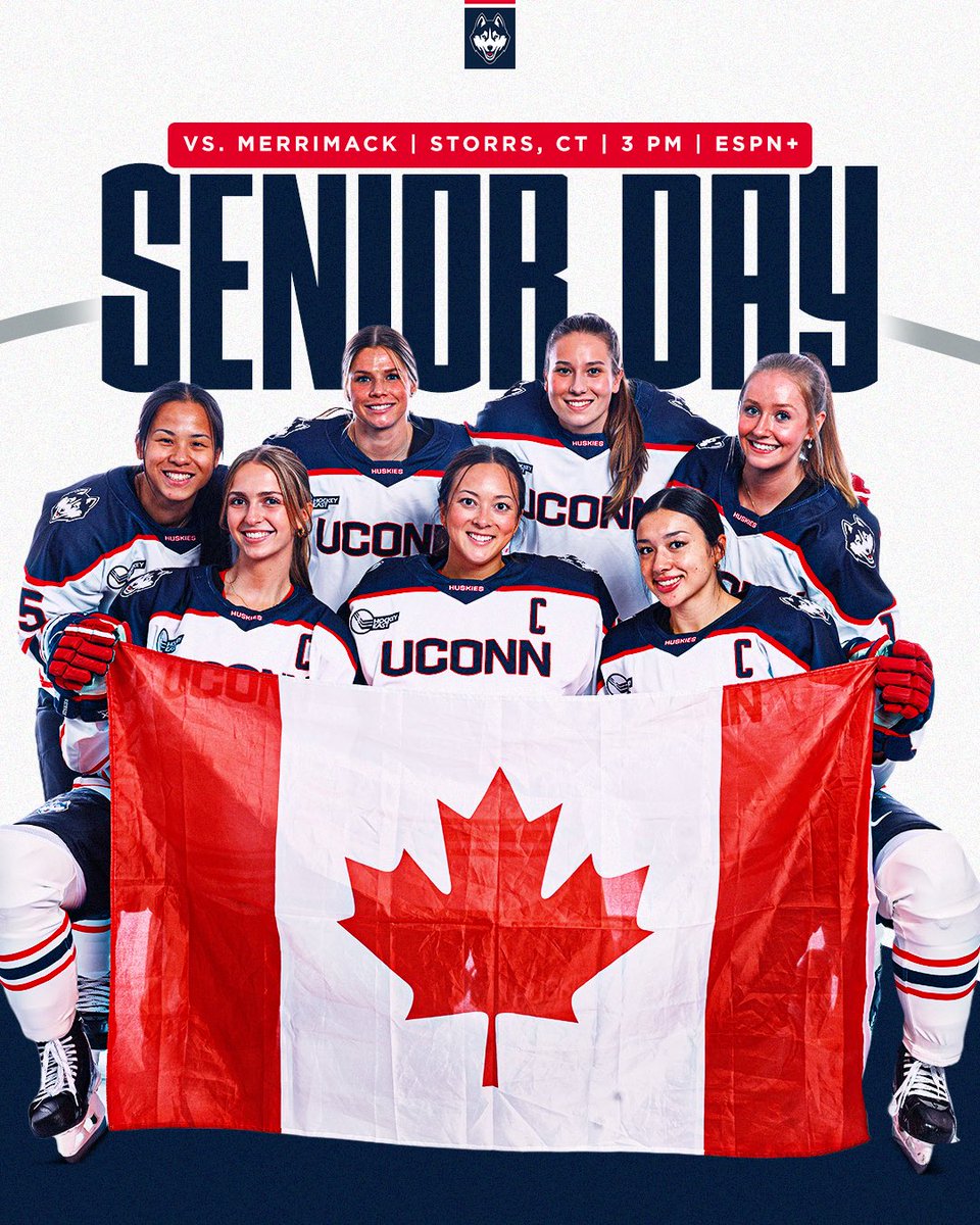 UConnWHOC's tweet photo. IT’S SENIOR DAY‼️

🆚 Merrimack 
⏱️ 3:00pm
📍 Storrs, CT
📺 ESPN+
🎟️ https://t.co/NNh9oSU4L2
🅿️ $10 cash only parking in I Lot https://t.co/hs2oysiHnJ
