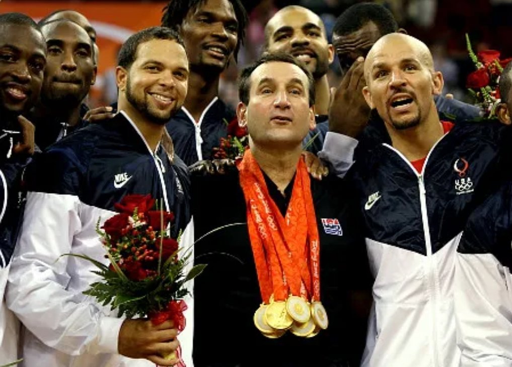TimothyJStevens's tweet photo. @SalSports I first learned it with the Redeem Team. Players honored Coach K by placing theirs on his neck and their way of saying they thought he deserved one. https://t.co/ejKmWNZsN2