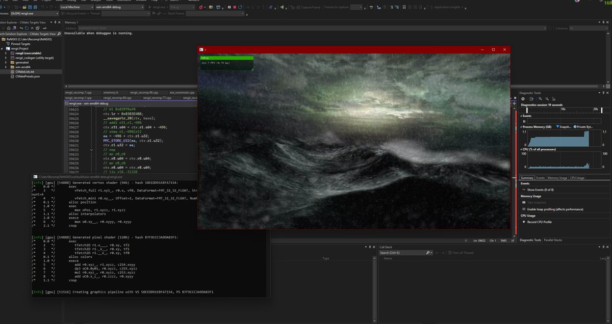 NG2 Recomp running. No more "hello world". Mystixor is making a brutal job on this one.
