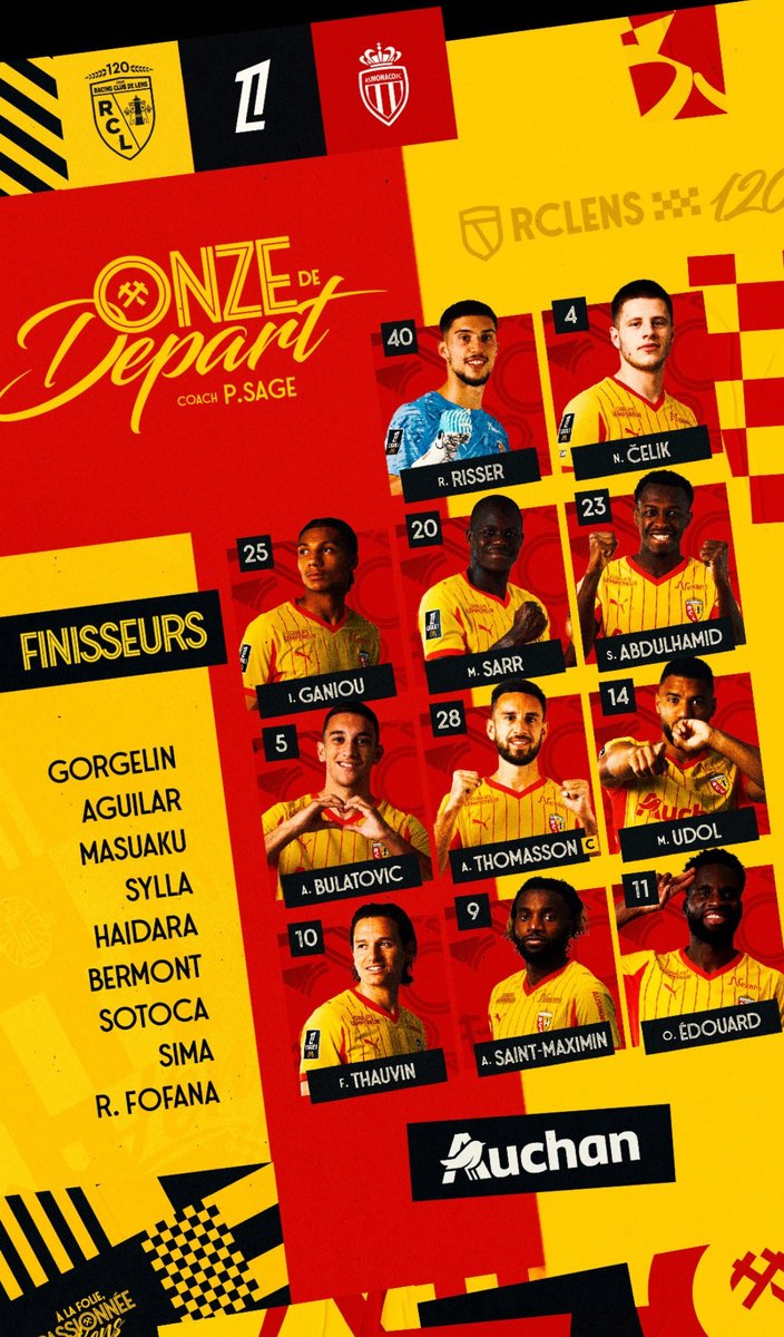 AdnanB1H's tweet photo. Nidal Čelik starts against AS Monaco. 

Second consecutive start for him with Lens. 🇧🇦⚽️ https://t.co/Ag6jubvDGp