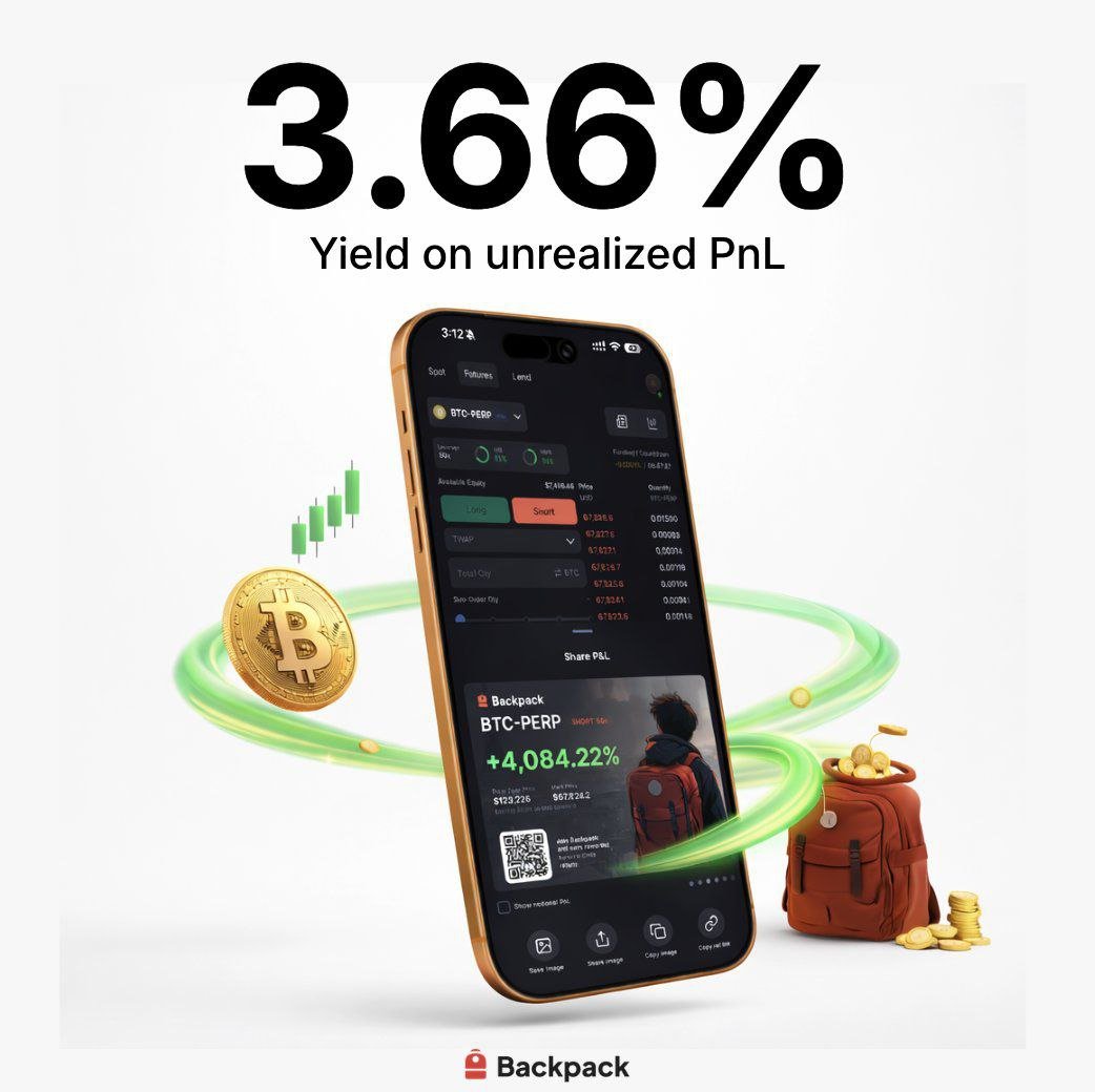 Gana un 3,66 % en PnL no realizadas sin reducir ni cerrar tus posiciones de futuros.

Solo en Backpack.