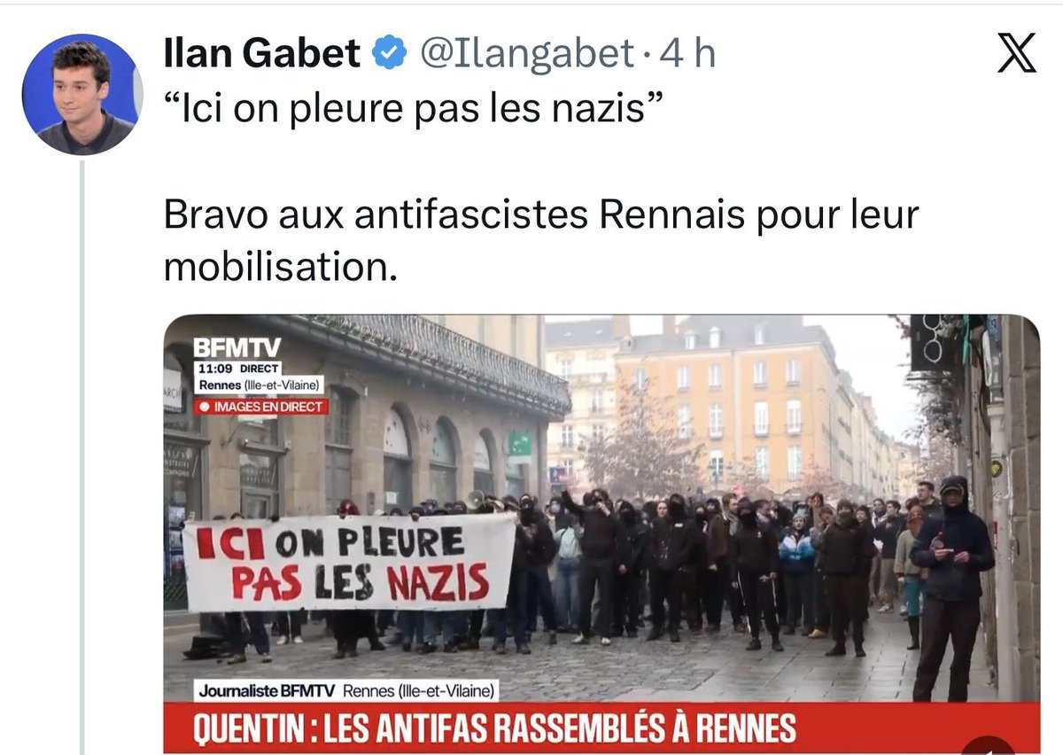 Les juifs pleurent Quentin.

Les juifs affirment que les antisémites sont à l’extrême gauche.