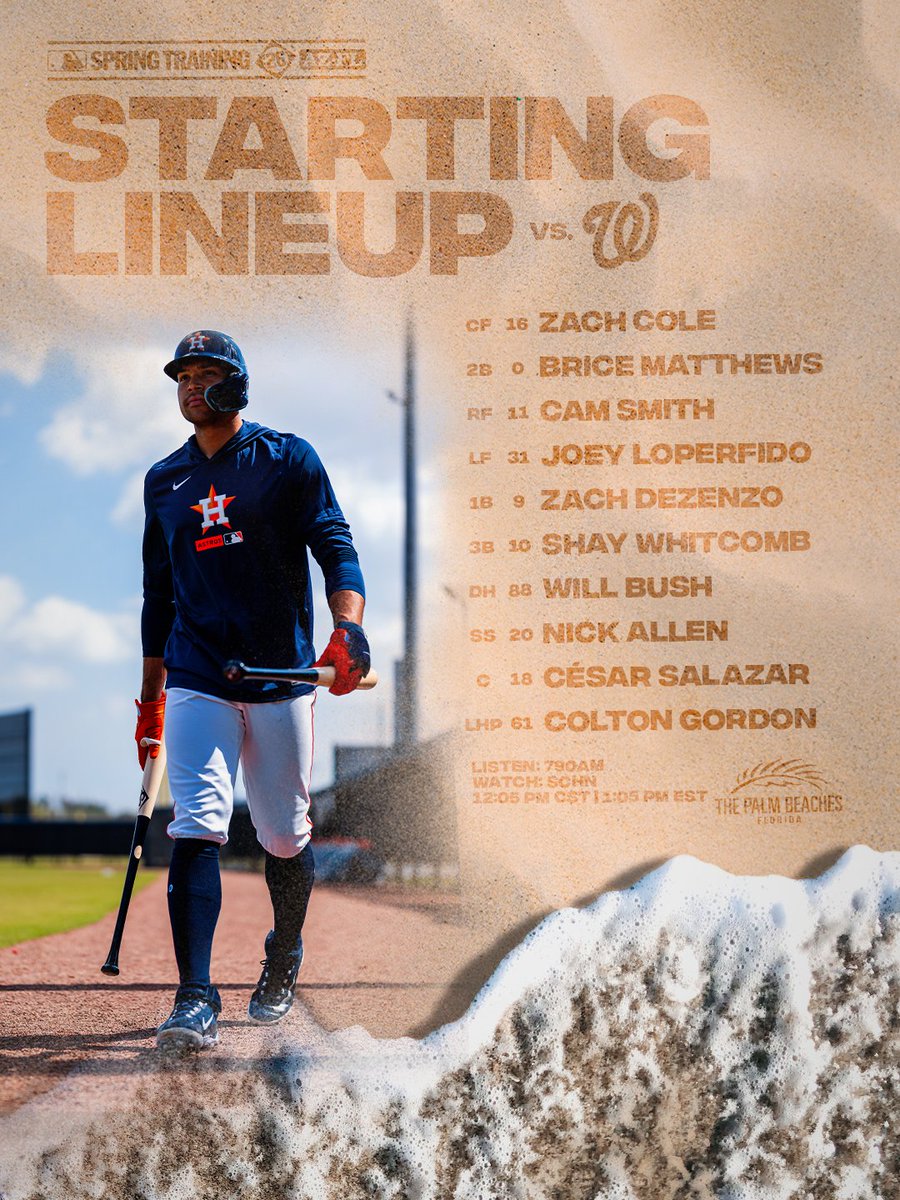 astros's tweet photo. Baseball is here.

⚾️: 12:05 PM CST | 1:05 PM EST
📺: @SpaceCityHN 
🎙️: @SportsTalk790 

#ChaseTheFight x @PalmBeachesFL https://t.co/bbo8KXyp9f