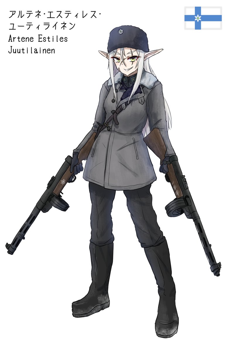 #自分で生み出した一次創作オリジナルキャラを流そう 
アルテネ中尉とかいう戦争の擬人化みたいな人をエルフにしたらなんか面白くなって止まんなくなっちゃったキャラ 