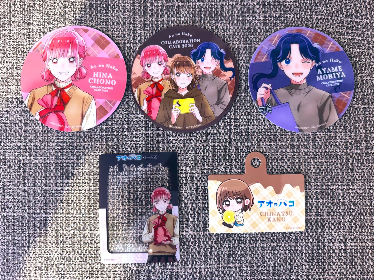 バレンタインカフェ戦利品！ 何気に3人のコースターは2枚目でした