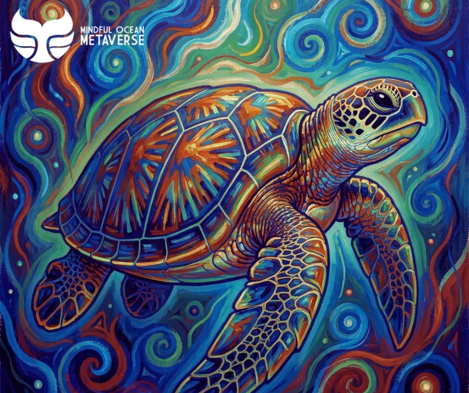 🐢🌊🌑 Some sea turtles, especially the Leatherback sea turtle, dive into the deep ocean to hunt jellyfish. They can reach depths of over 1,000 meters where sunlight barely penetrates. #MindfulOceanMetaverse #MakeArtSaveOcean #OceanTrivia