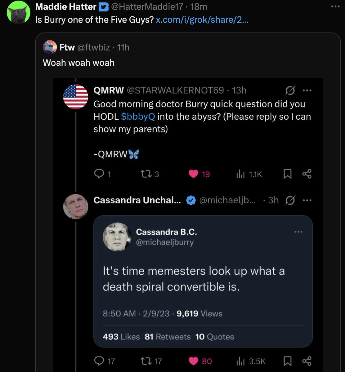 You absolute idiot bbbyq towel grifters - for years you said Burry's statement here wasn't about the HBC death  deal that took out the last legs of Bed bath and all of your shares/ money forever. Yet now when he confirms it.. its bullish? You guys are so goddamn dumb.