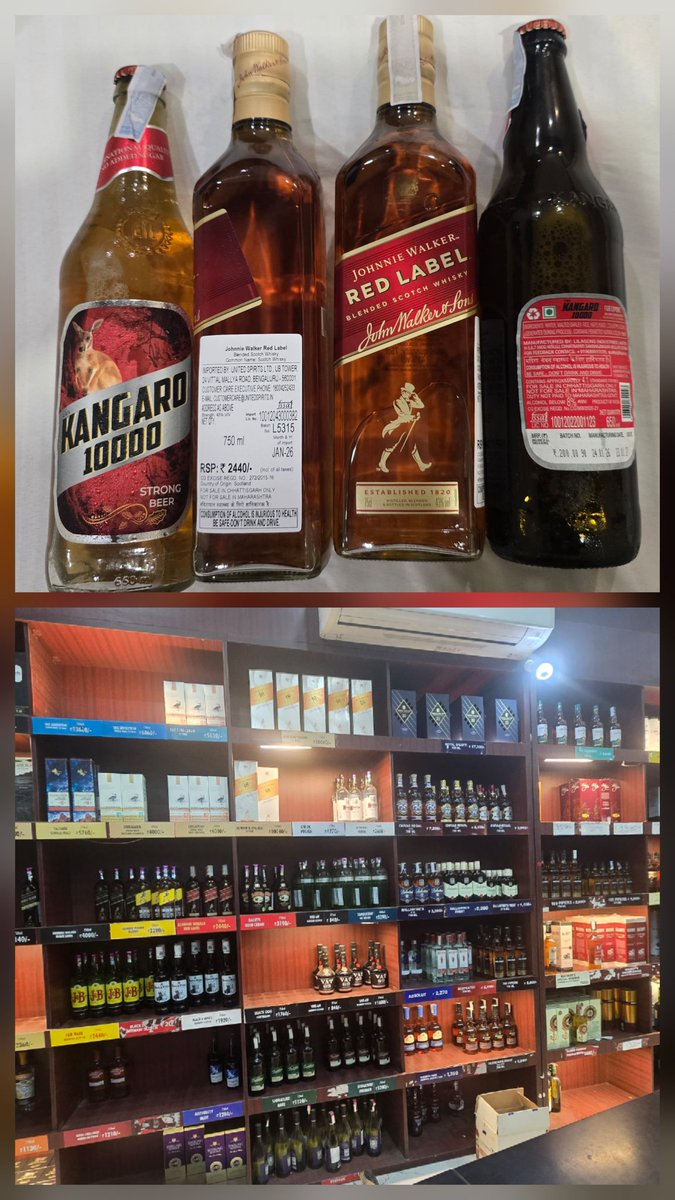 jaikumar1971's tweet photo. Govt WineShop at Raipur , Chattisgarh selling IMFL exactly at RSP Rs2,440/- a RedLabel. TN gvt shld follow d same w.o. Rs10/- per bottle xtra in TASMAC. DMK2.0 gvt shld help Men in TN atleast here!
@mkstalin @Udhaystalin @News18TamilNadu @the_hindu @RKRadhakrishn 
@ptrmadurai https://t.co/juFZDnBAQq