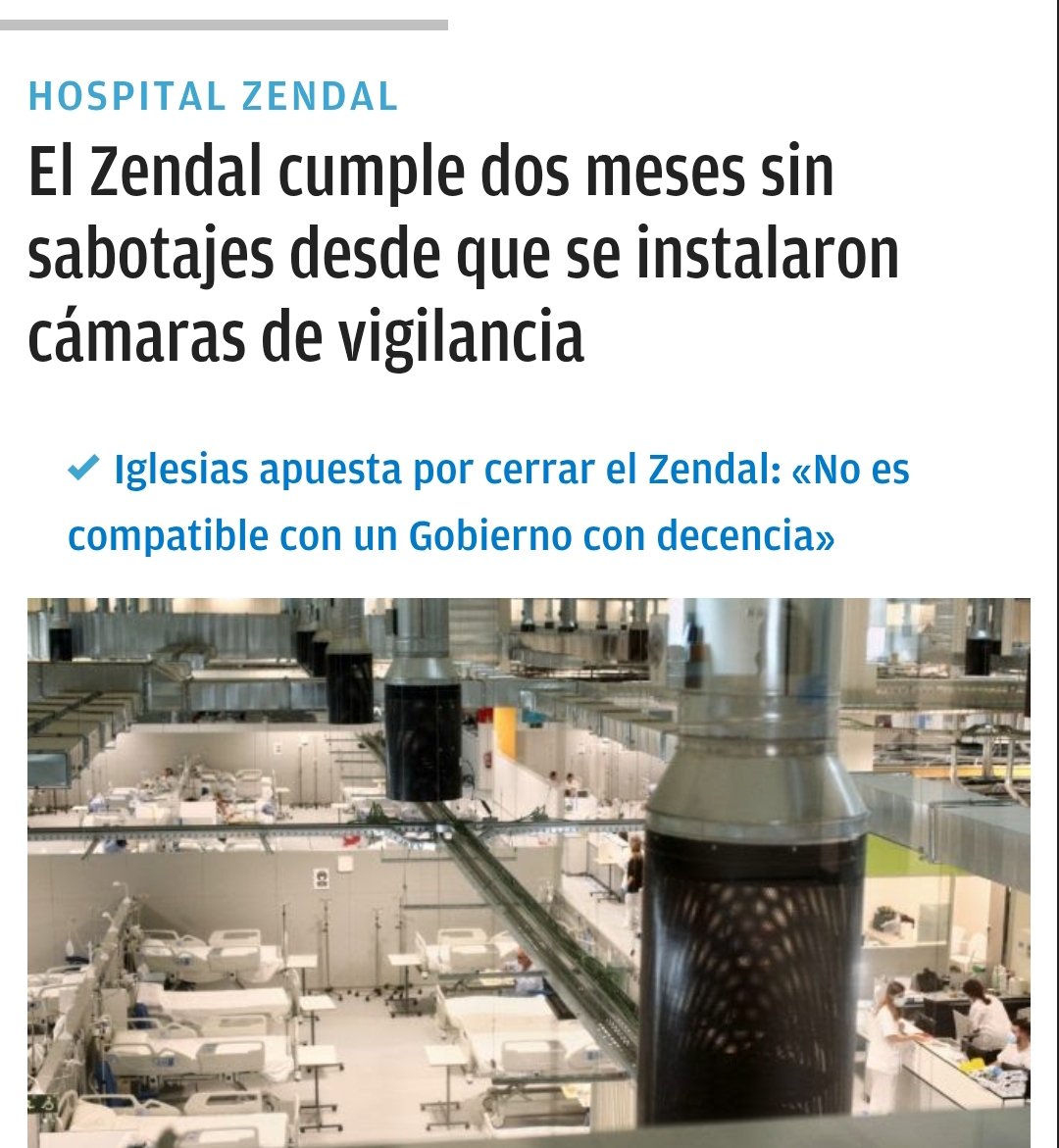 Poco se recuerda que pasó la pandemia escondida con una supuesta baja mientras cobraba su sueldo de diputada. Luego mandó a sabotear el Zendal, cuyas piezas aparecían en la sexta hasta que instalaron cámaras.
