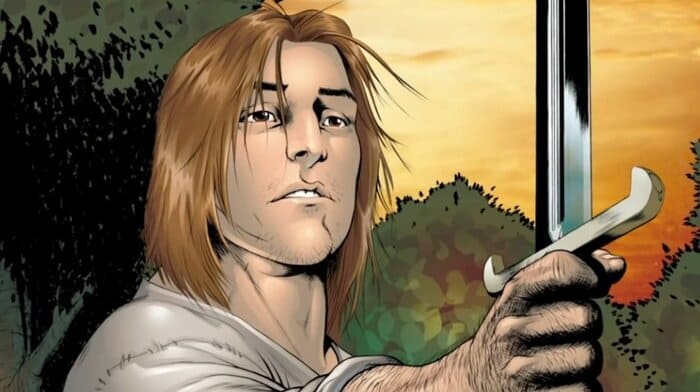 ThronesUpdates's tweet photo. In an interview 'A Knight of the Seven Kingdoms' showrunner Ira Parker gestured to Peter Claffey's long hair indicating that Season 2 will have book accurate long hair for Ser Duncan.

"It was very important to have a faithful adaptation. I think George said that phrase to me about seven times in the first three minutes of our meeting in Santa Fe."

(via: https://t.co/pRVrXmAuVH