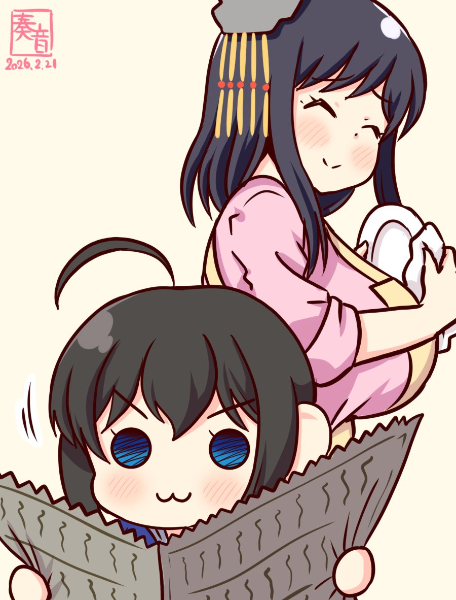 「さて、きょうのせかいじょうせいは!」
「世界情勢って…」
「ふむふむ!ふむふむ!」
「しぐれ?新聞紙が上下逆よ…?」

#ママ城とちびしぐ 