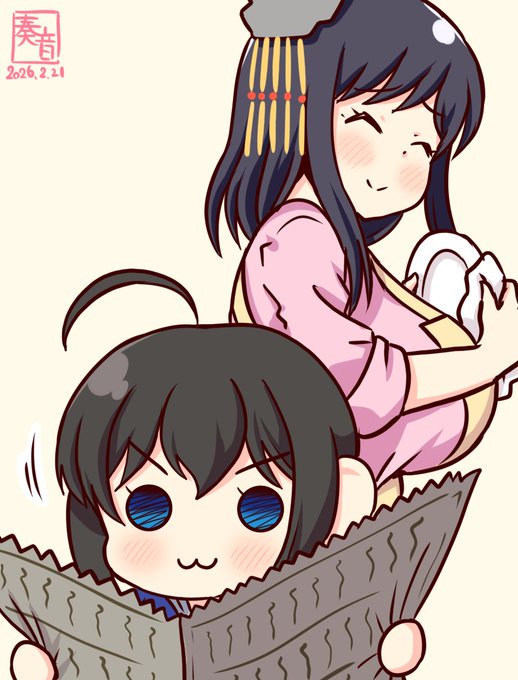 「さて、きょうのせかいじょうせいは!」
「世界情勢って…」
「ふむふむ!ふむふむ!」
「しぐれ?新聞紙が上下逆よ…?」

#ママ城とちびしぐ 