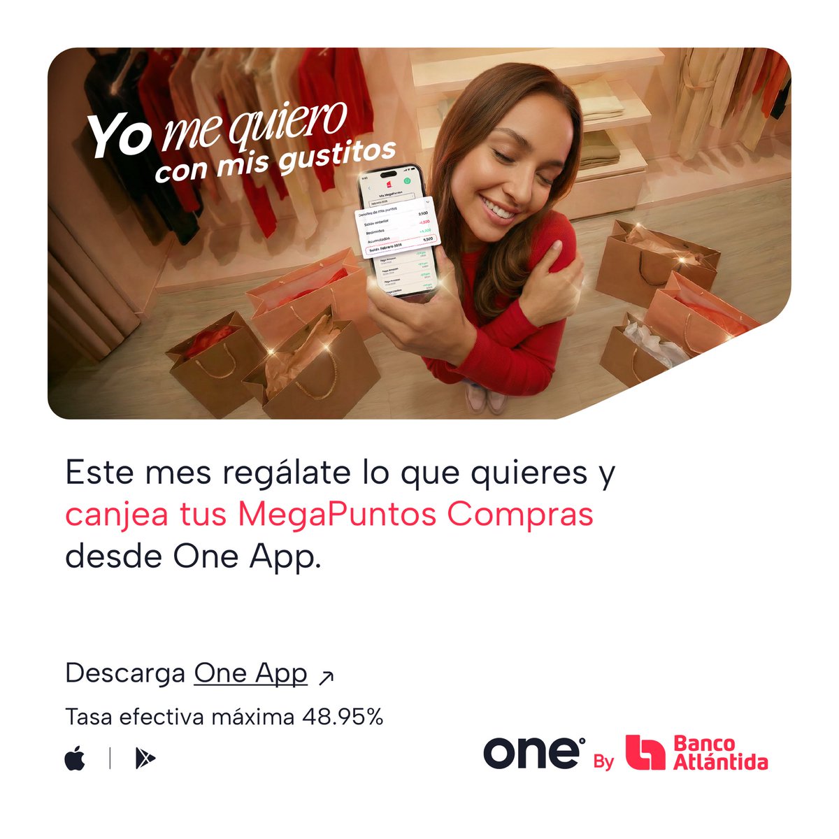 Este febrero, elígete a ti.💖 Date gusto, ✨ cuídate, 🥰 consiéntete; controla tus decisiones financieras desde un solo lugar con One App. 📱💳

⬇️ Descárgala y vive tu amor propio sin fronteras. 🚀
