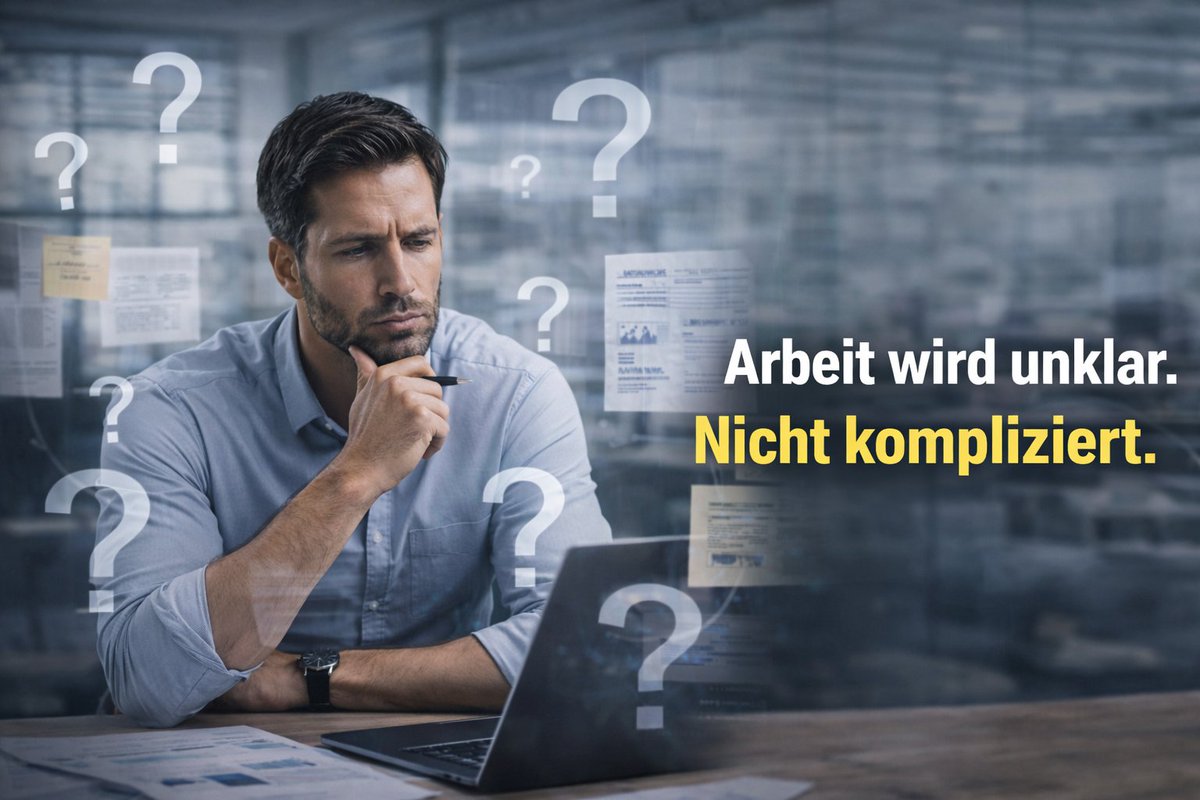 GeniesserCoach's tweet photo. Die größte Herausforderung der Zukunft ist nicht Komplexität. Es ist Unklarheit.
Früher waren Aufgaben definiert: Ziel, Weg, Ergebnis. Heute sind Ziele widersprüchlich, Rahmen instabil und Informationen unvollständig.

Weiterlesen unter: https://t.co/sbDbx1EDE1 https://t.co/ELCwD8GMgy