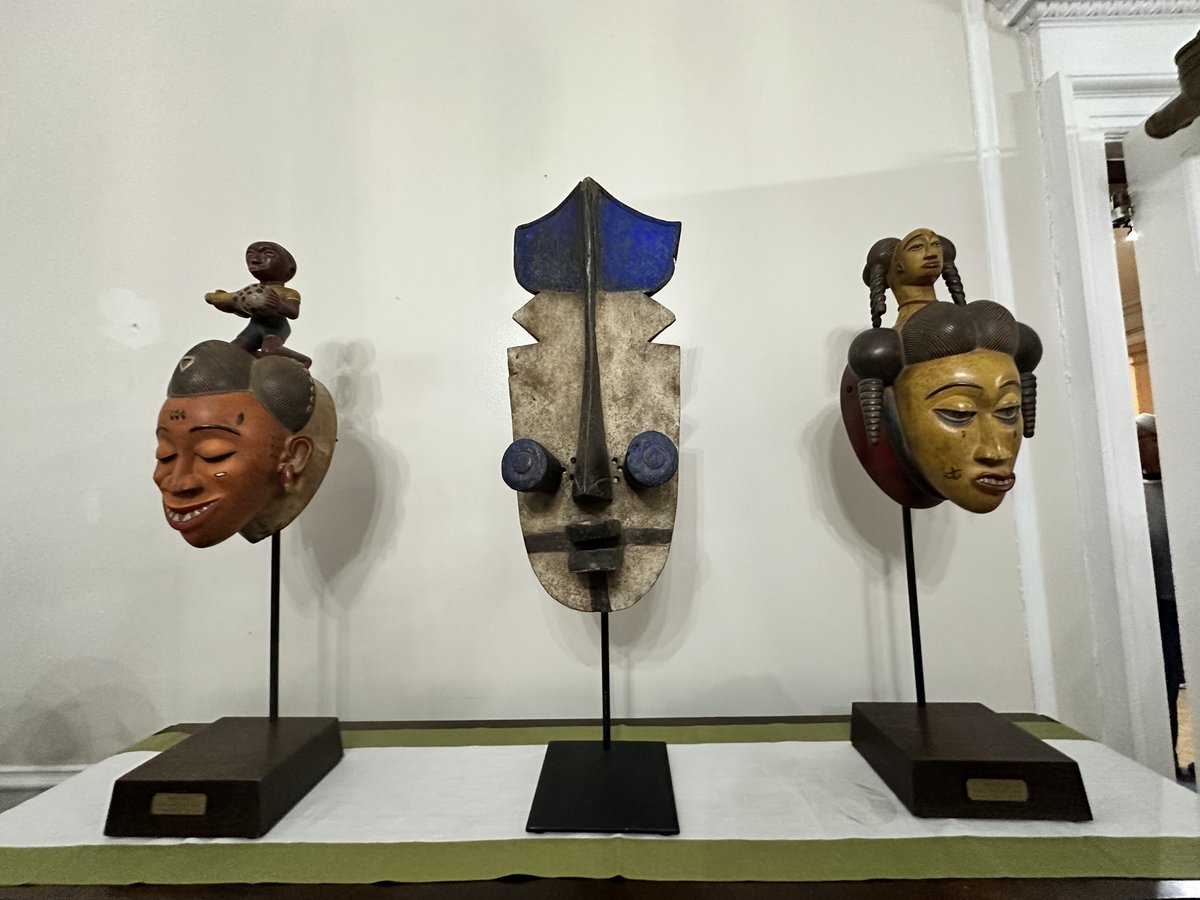 HIPHOPFINEART's tweet photo. Traditional African Tribal Masks from Robert Taylor, Esq. 

Incredible art, performances &amp; community dialogue. 
Thanks to the Taylor family, Maurice Chestnut, Craig Bradley &amp; Professor Renee McClean. 

Big Shoutout to East Orange City Hall. #BlackHistory #BlackExcellence https://t.co/qZHxT48kCJ