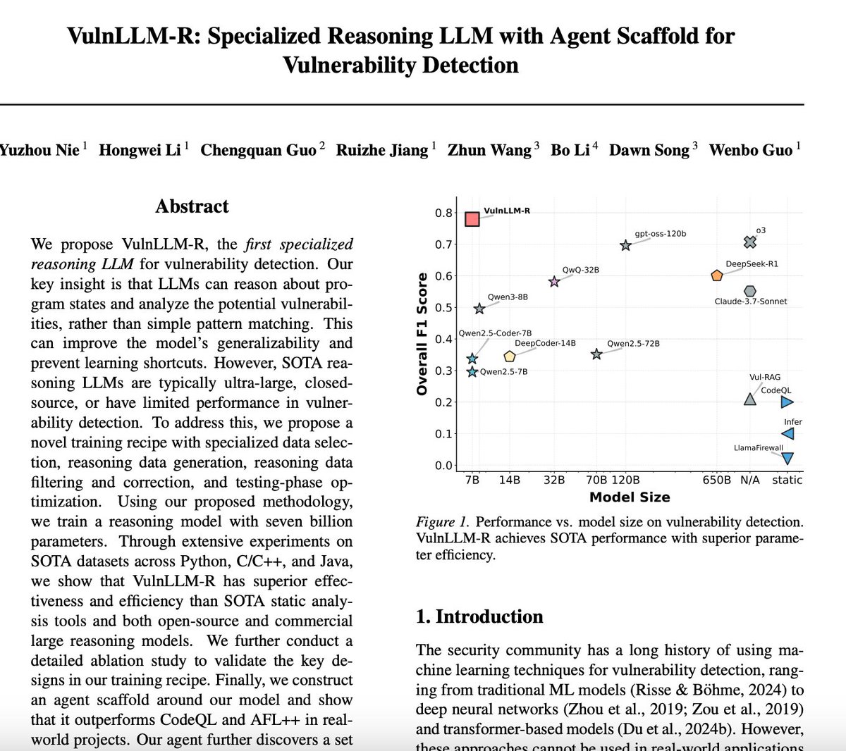 VulnLLM-R-7B: Specialized Reasoning LLM for Vulnerability Detection

huggingface.co/UCSB-SURFI/Vul…