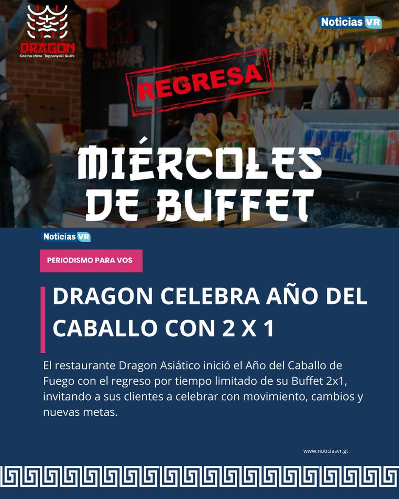 El restaurante Dragon Asiático inició el Año del Caballo de Fuego con el regreso por tiempo limitado de su Buffet 2x1, invitando a sus clientes a celebrar con movimiento, cambios y nuevas metas.

<a href="/mp5noticias/">Mp5 Comunicación</a>