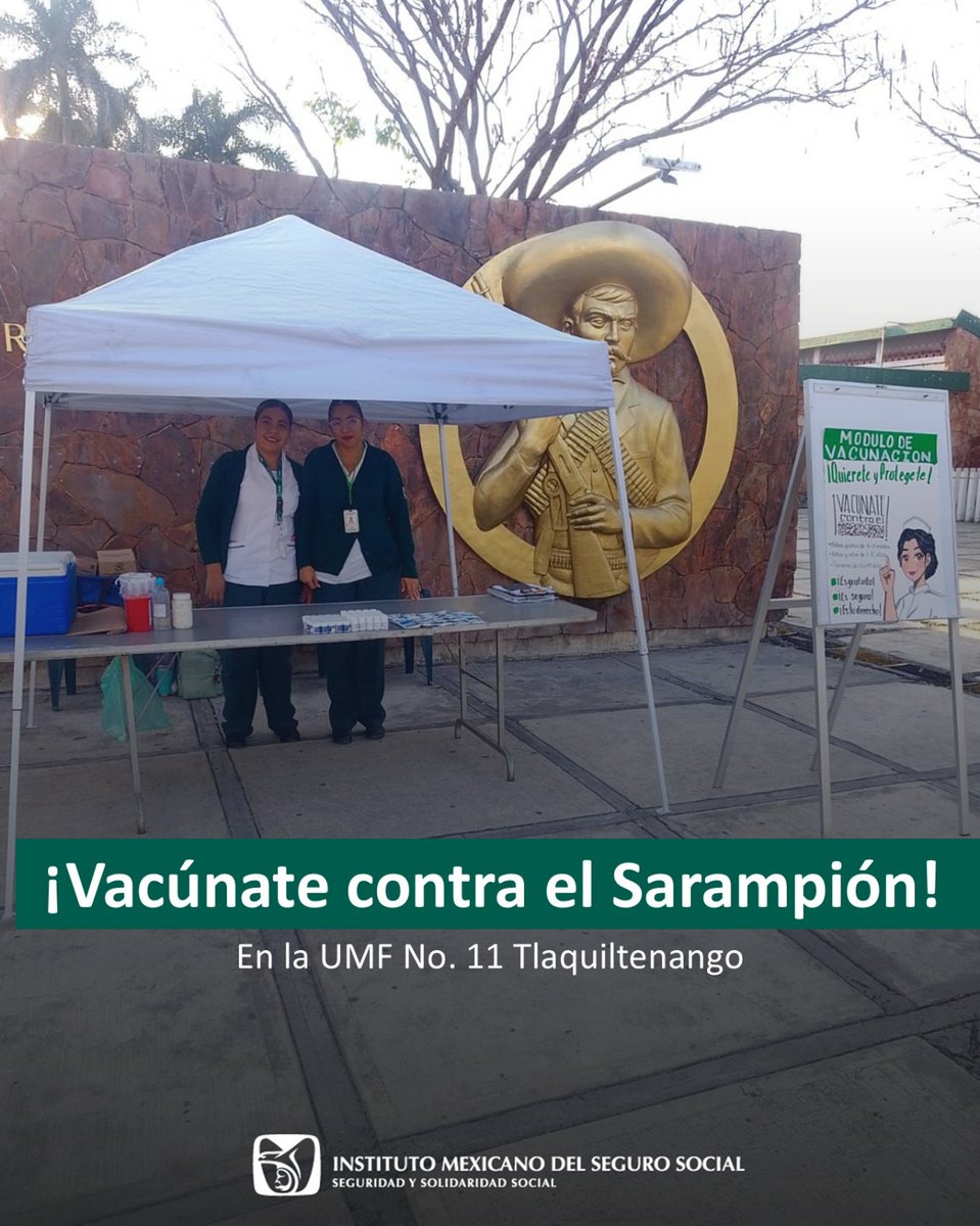 💉✨ ¡Es momento de cuidarnos!

Acude a las UMF y CSS del #IMSSMorelos y protégete del sarampión.

👶 Niñas y niños de 6 a 11 meses
🧒 Niñas y niños de 1 a 12 años
🧑 Personas de 13 a 49 años que no cuenten con dos dosis

📍 Sábado y domingo | 8:00 a 20:00 horas