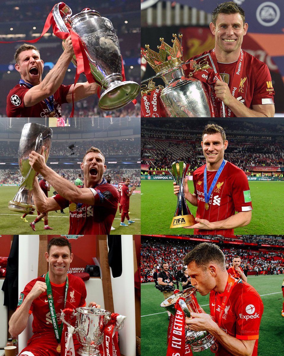 Left Man City for Liverpool to win the Champions League, ended up completing the set instead. 

James Milner, Legend. 🐐