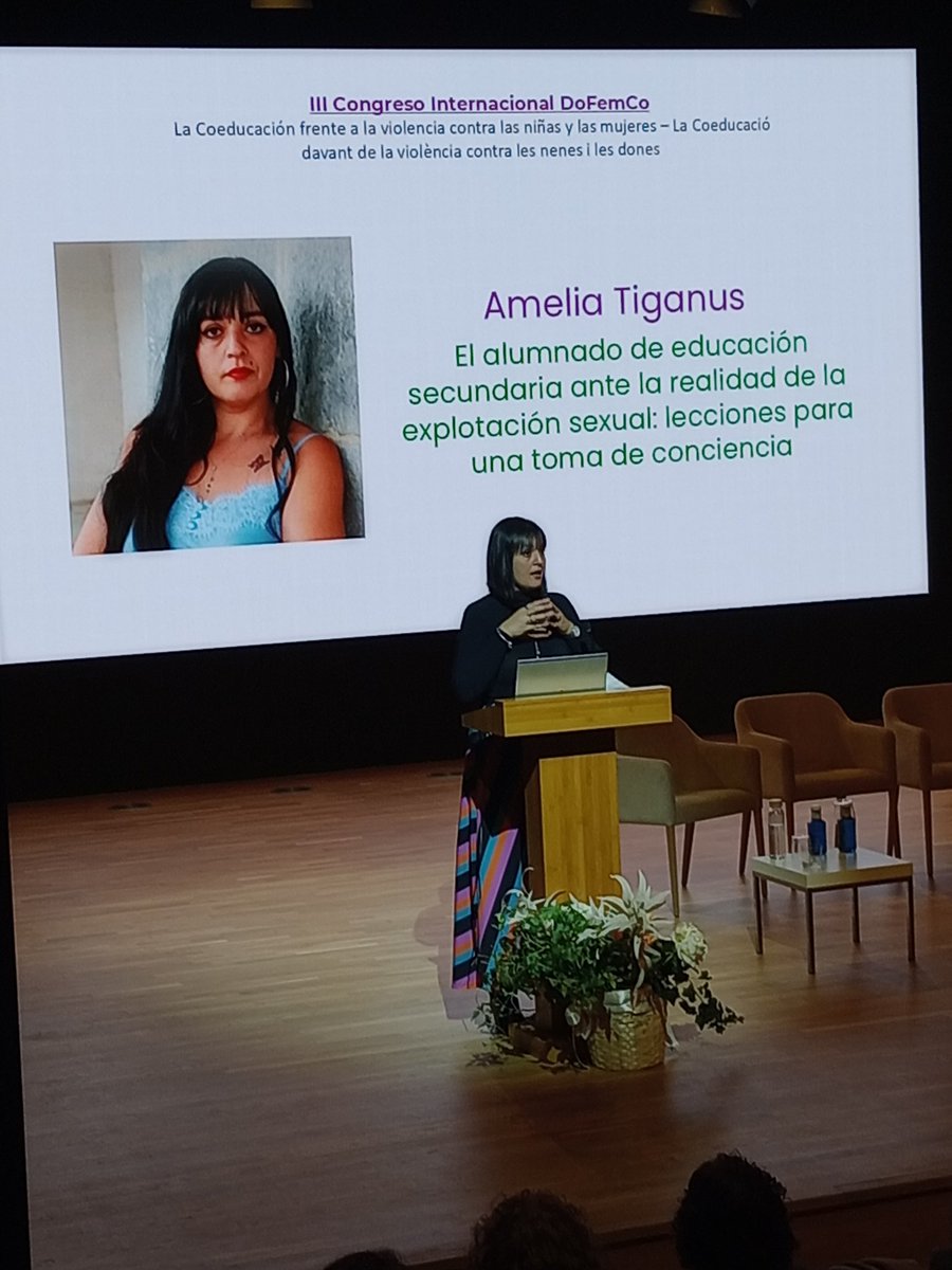 ¡Seguimos! Habla Amelia Tiganus, escritora, formadora y activista abolicionista, presidenta de la Federación Estatal de Mujeres Abolicionistas (<a href="/abolicionistasf/">Federación Estatal de Mujeres Abolicionistas</a>) y fundadora de <a href="/emargi_elkartea/">Emargi</a>, con la ponencia 'El alumnado de educación secundaria ante la realidad de la
