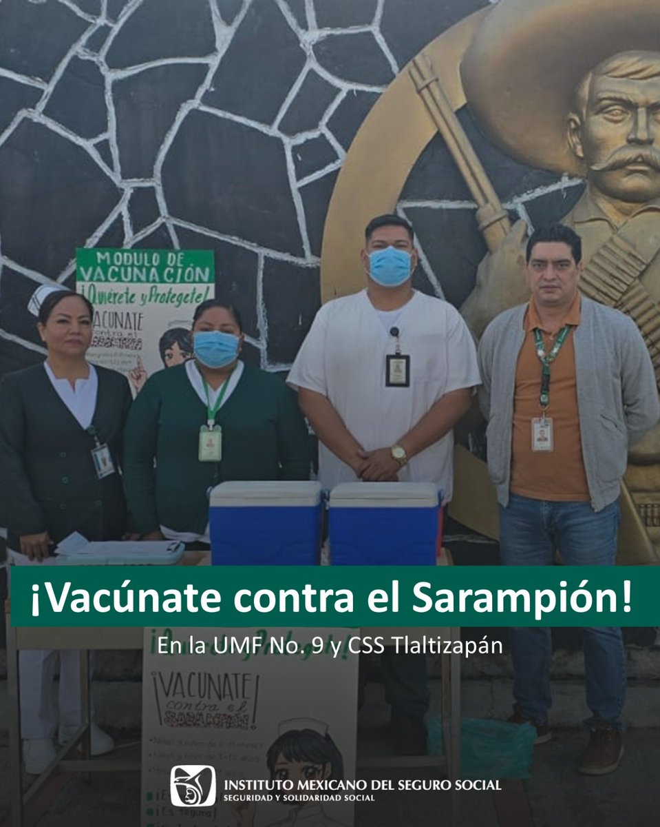 💉✨ ¡Es momento de cuidarnos!

Acude a las UMF y CSS del #IMSSMorelos y protégete del sarampión.

👶 Niñas y niños de 6 a 11 meses
🧒 Niñas y niños de 1 a 12 años
🧑 Personas de 13 a 49 años que no cuenten con dos dosis

📍 Sábado y domingo | 8:00 a 20:00 horas