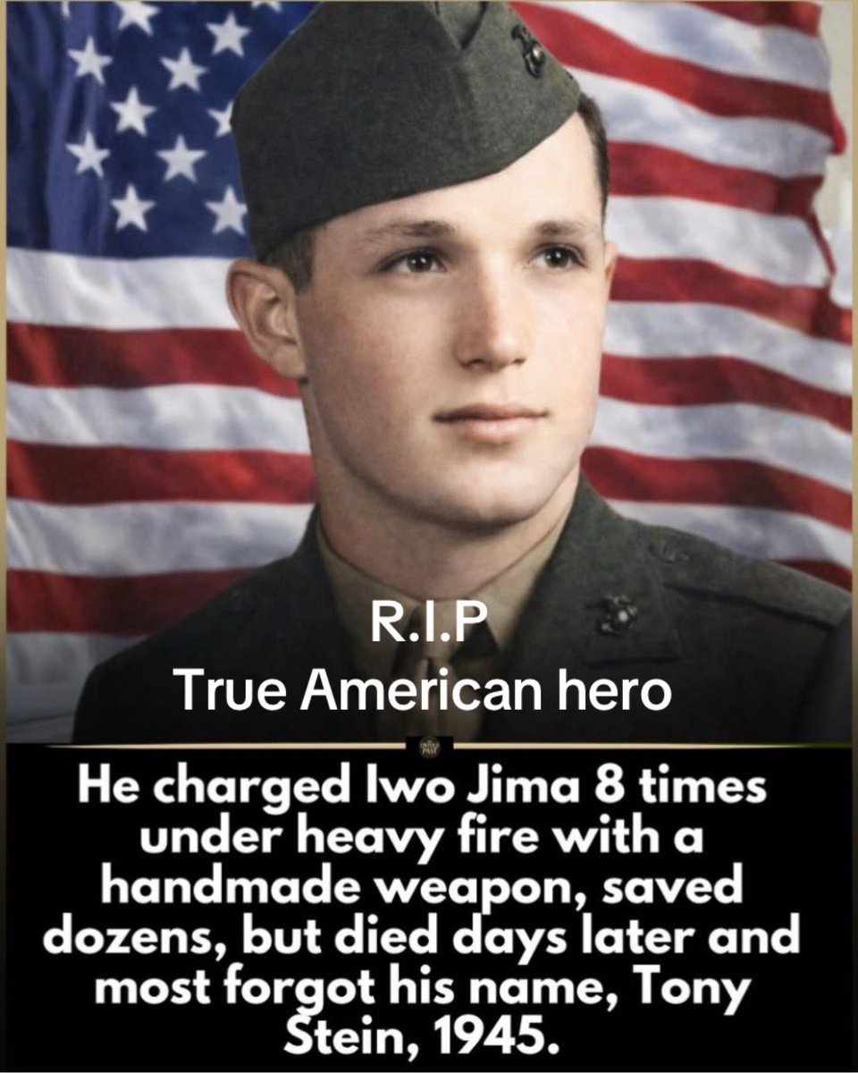 Black sand burned under his boots on Iwo Jima, 1945. The beach was chaos…explosions, smoke, men falling. And through it all, one Marine kept moving forward.

Tony Stein was not supposed to survive that day.

He carried something no one else did: a homemade weapon built from