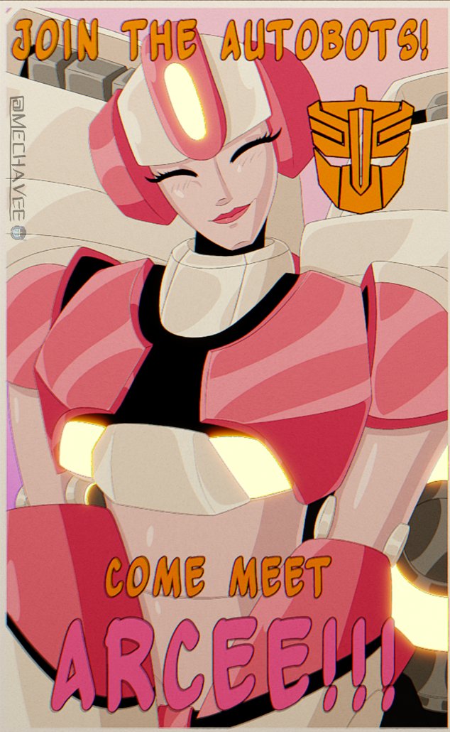 mechaveee_art's tweet image. Autobot Recruitment Poster featuring Arcee