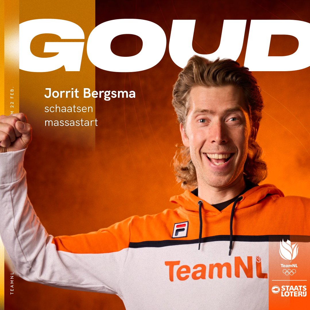 Het zal toch niet waar zijn? Het is waar!

Goud op de massastart voor onze veteraan Jorrit Bergsma 😱

#TeamNL | #MilanoCortina2026