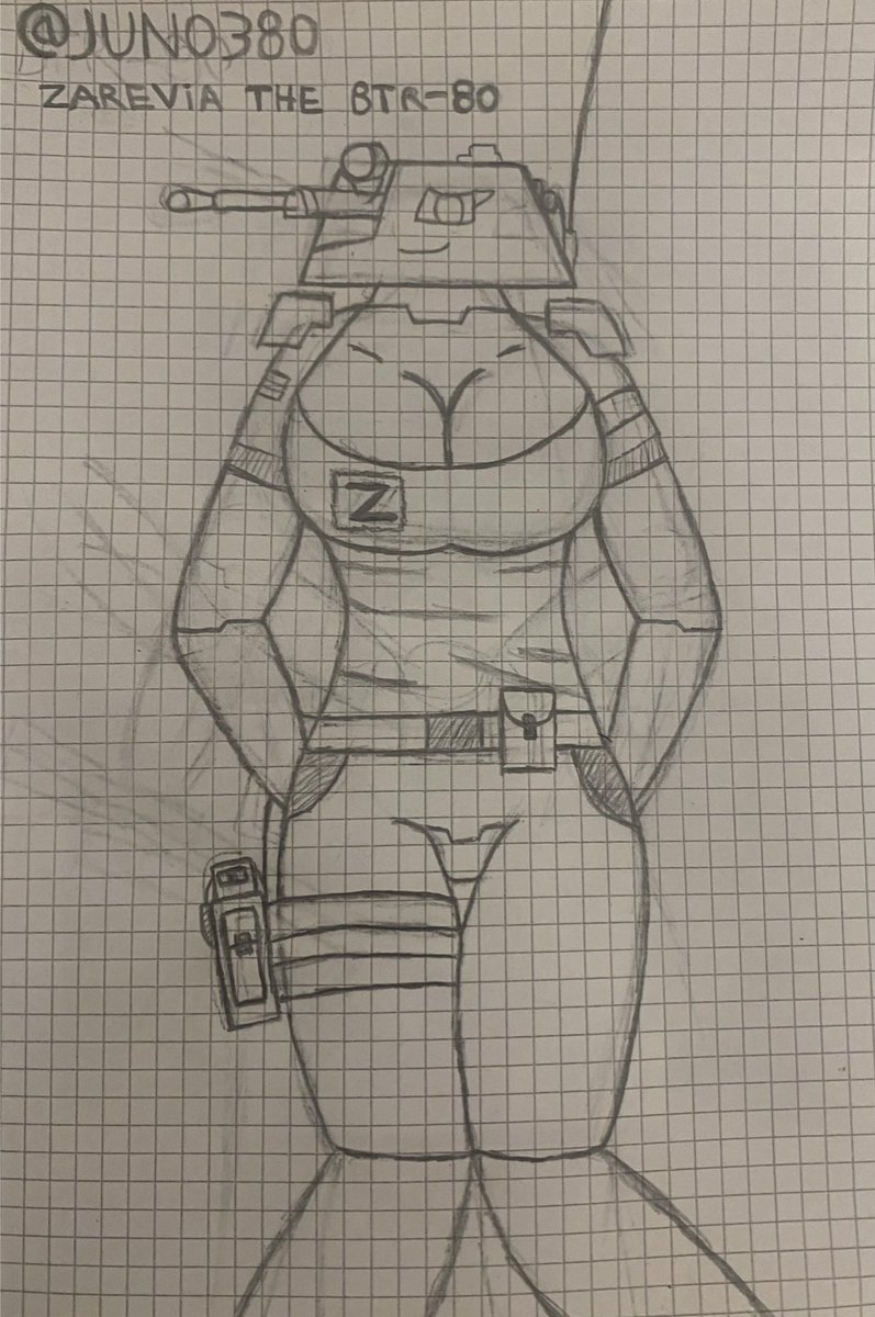juno380's tweet photo. Meet ZAREVIA, the BTR-80. (Her lore is on the reply comment⬇️) #anthro #tankmorph #female #BTR80 #sketchpad https://t.co/gN0d1JmUDO