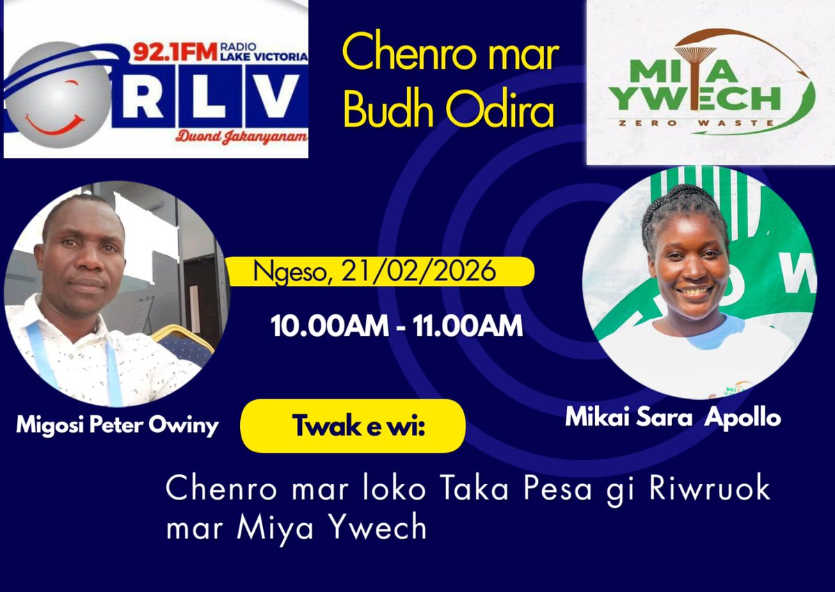 MYwech's tweet photo. #RadioTalkShow
Our Team was on a local Radio Station for a talk show on the Upscalling  of Zero Waste Model project  within Kisumu and it's environs. The project aims at sensitizing communities on the importance of recovering for value,waste materials right from our households https://t.co/RjCsztKYGT