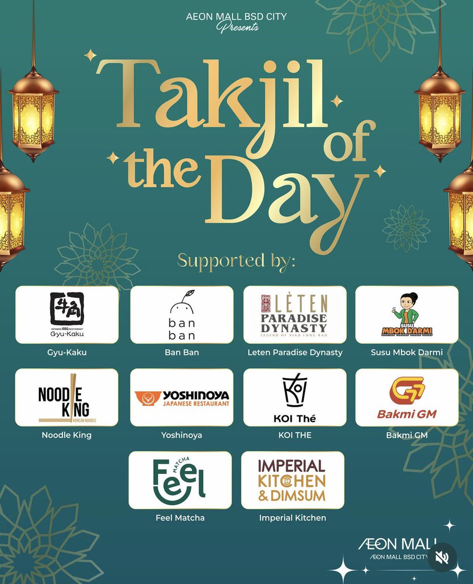 Yang mau free takjil bisa ngewar ke Aeon Mall BSD, worthit bgt aku dpt Feel Matcha free!! Banyak sponsornya, ada pudding gyukaku, milk tea koi, susu mbok darmi, dll. Thank you aeon🫶🏻🫶🏻