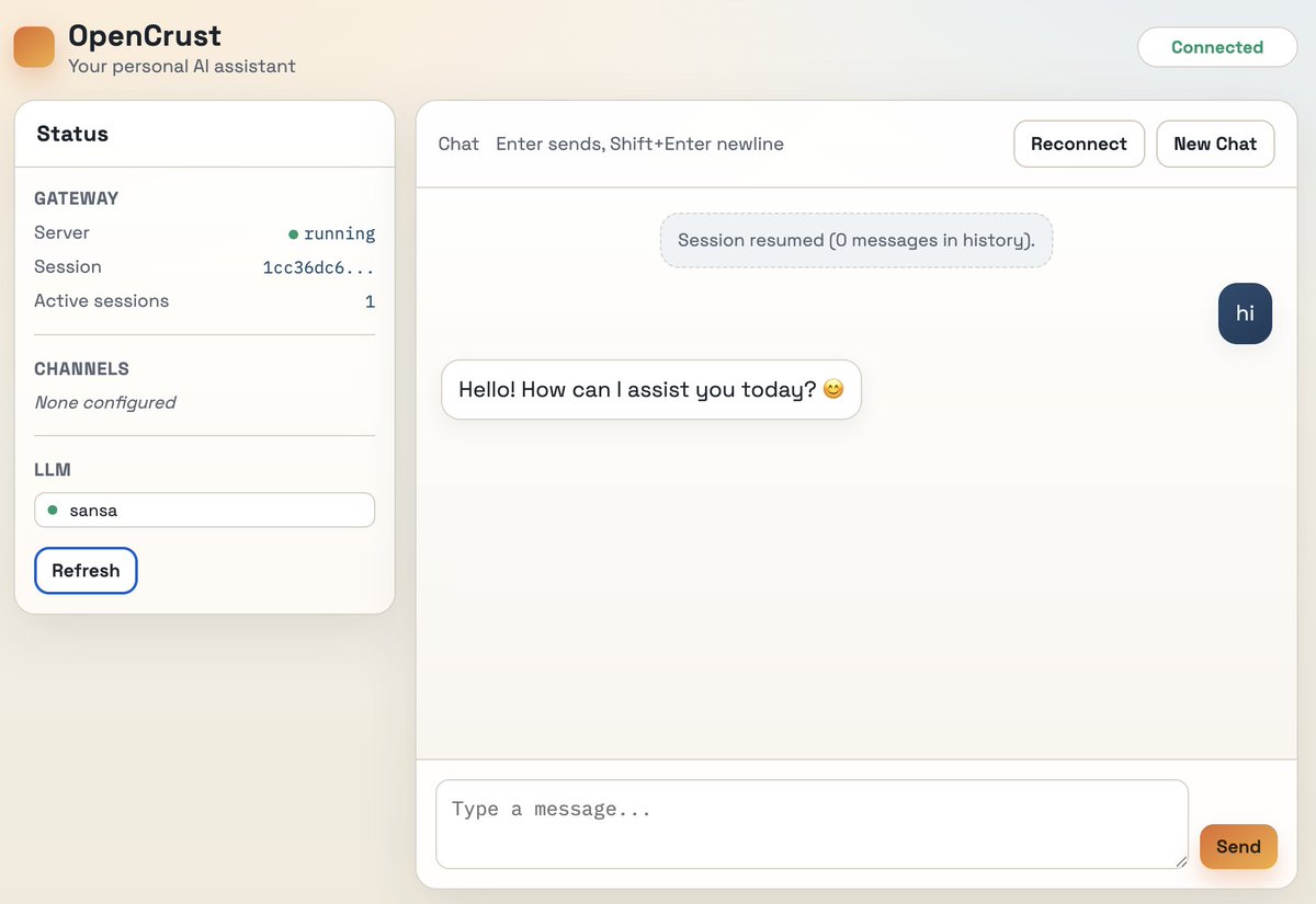 webchat wired to my fellow builder. blazing fast too