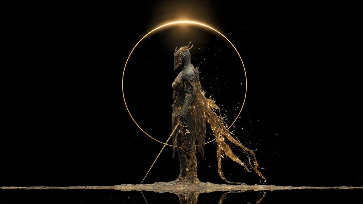 The Silent Horizon of Gold
#darkart #AIart