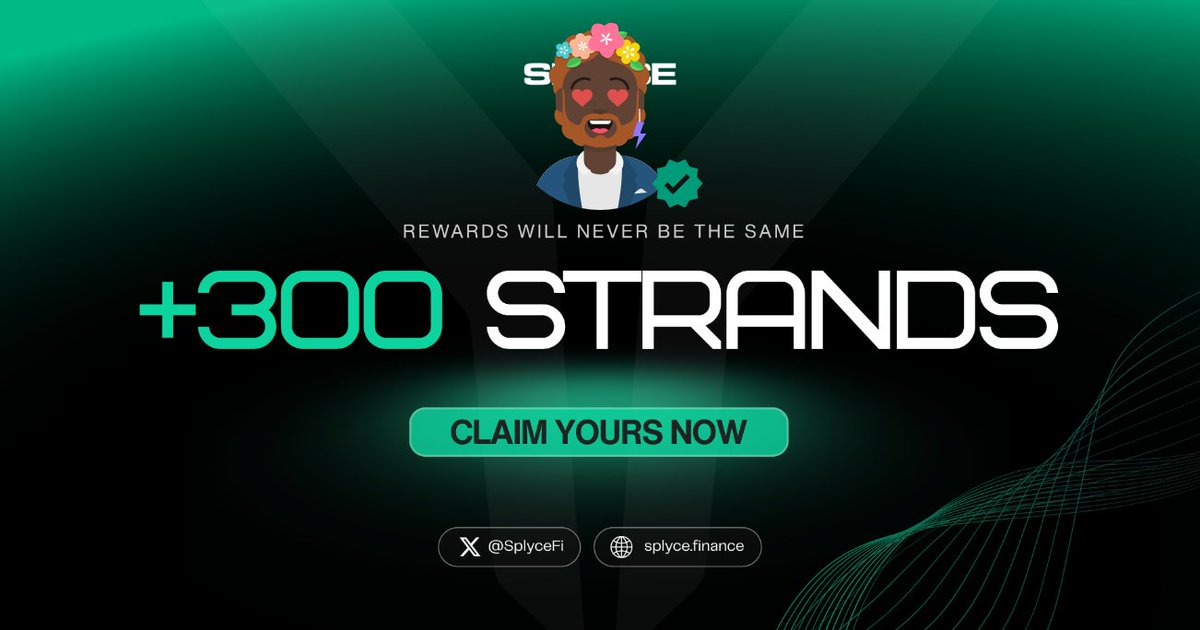 not4ji's tweet photo. 300 Strands claimed. 

Real-world yield is coming to Solana with @SplyceFi 

Feels good to be early.

Your turn: https://t.co/TCF1L91e5O https://t.co/uJkQ3WOaIC