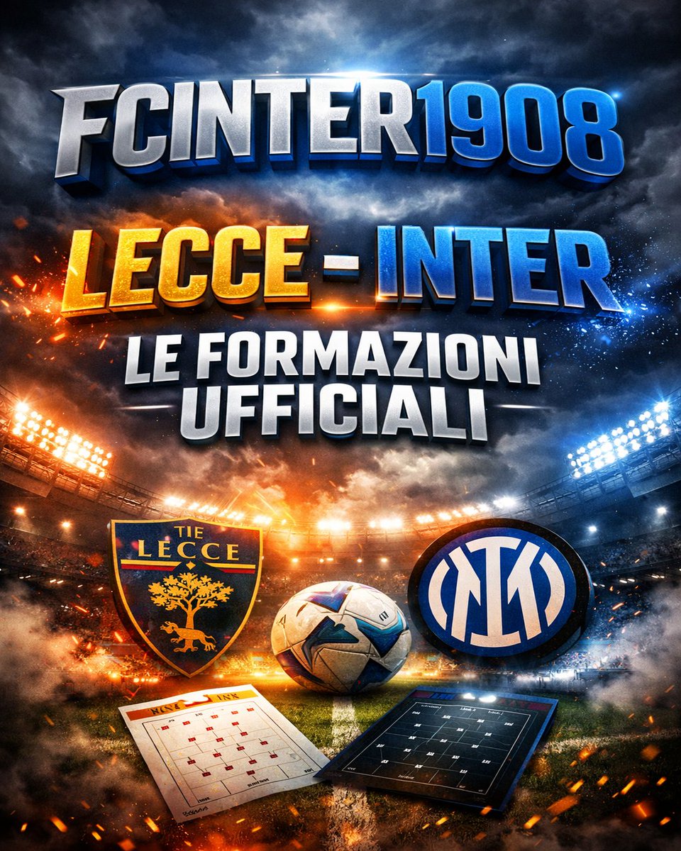 marifcinter's tweet image. LECCE-INTER, FORMAZIONE UFFICIALE

Sommer, Bisseck, De Vrij, Bastoni, Luis Henrique, Frattesi, Zielinski, Sucic, Dimarco, Thuram, Esposito

@fcin1908it 

#LecceInter #Fcinter1908 #SerieA
