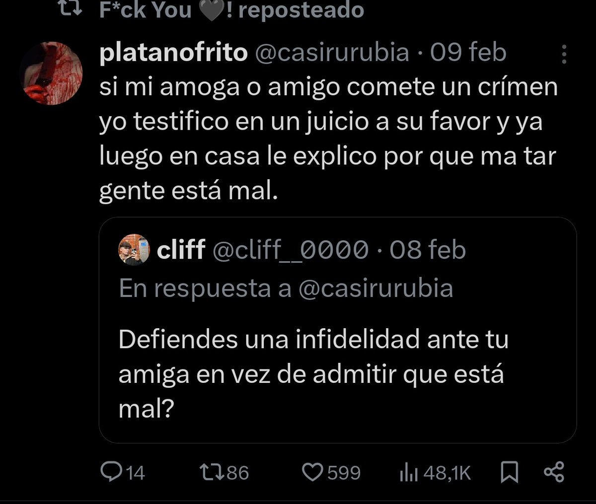 Te sueltan "Hombres, ¿Que os pasa?" Junto a una foto de Jeffrey Epstein, como si a absolutamente cualquier hombre no le hubiera parecido una atrocidad eso, como si los hombres sistemáticamente validáramos esos comportamientos.

Lo que si vi hace 2 semanas fue a miles de mujeres