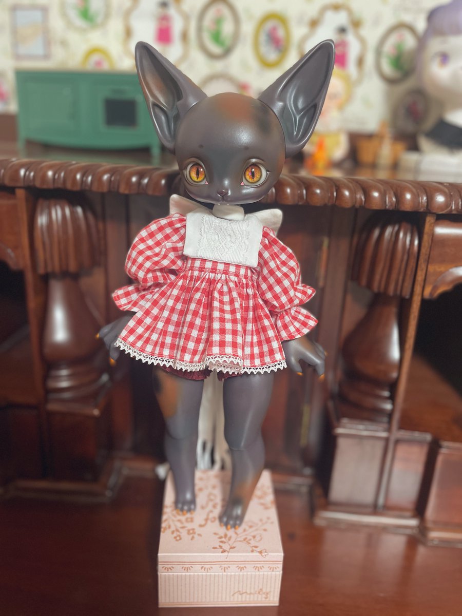 coralreefdollさんのボディに合わせて型紙調整✨
もったりした感じがスッキリとした見頃になりました✨
可愛いあんよが見えるようにスカートを短くした🐈
#Coralreefdoll