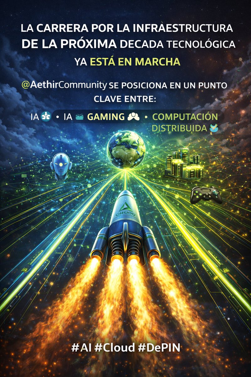 🚀 Comienza carrera 🏎️ por la infraestructura que impulsará la próxima década tecnológica ya está en marcha, y #Aethir se posiciona en un punto clave entre IA 🤖, gaming 🎮 y computación distribuida 🌐

En un mundo donde la demanda de GPU crece exponencialmente 📈, los modelos