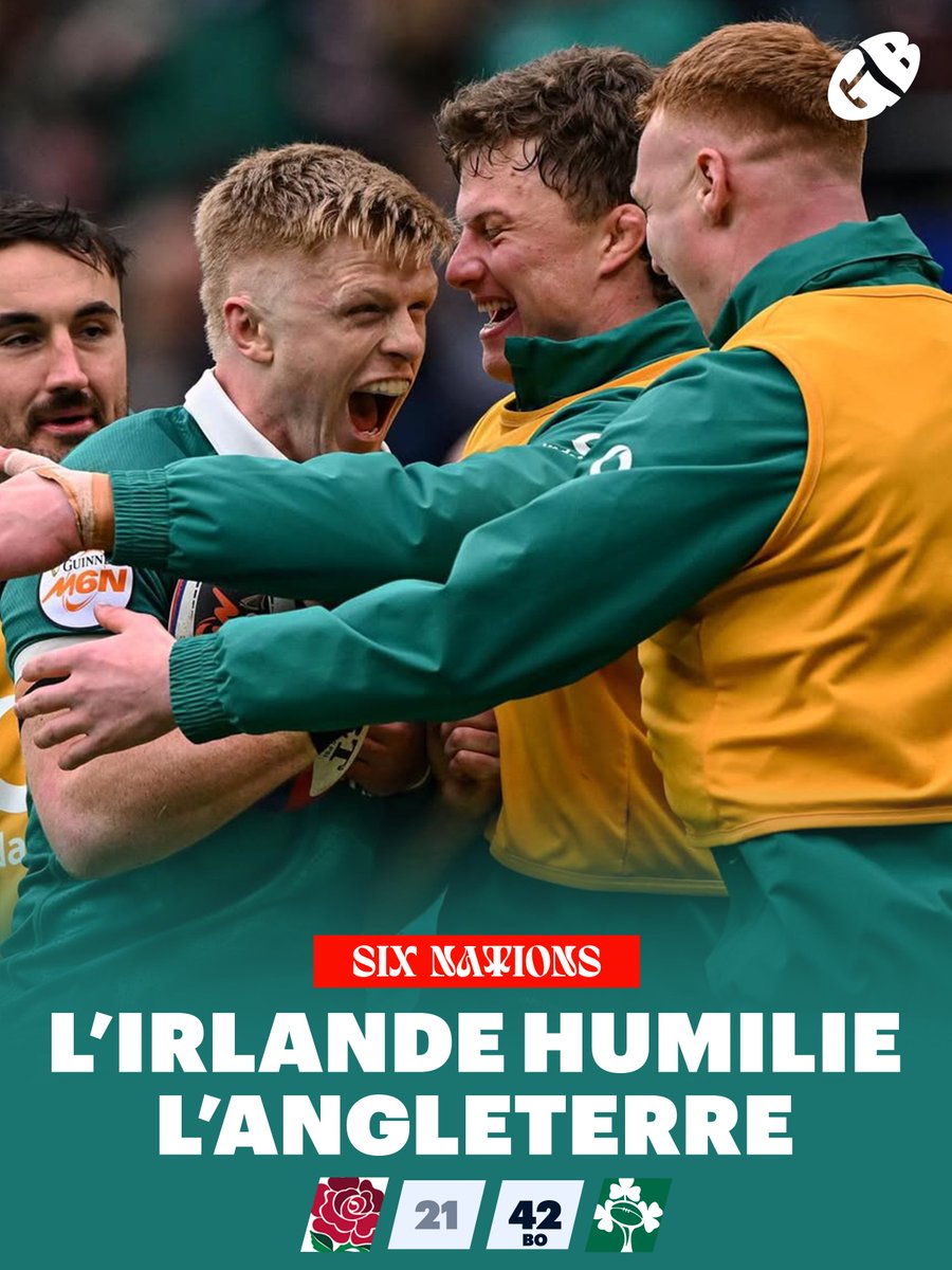 Jamais entrée dans le match, l'Angleterre s'est couverte de ridicule en présentant un plan de jeu médiocre facilement balayé par des Irlandais en complète maîtrise du match et emmenés par un Jamison Gibson-Park étincelant.

Transpercée comme qui rigole, inefficace en attaque,