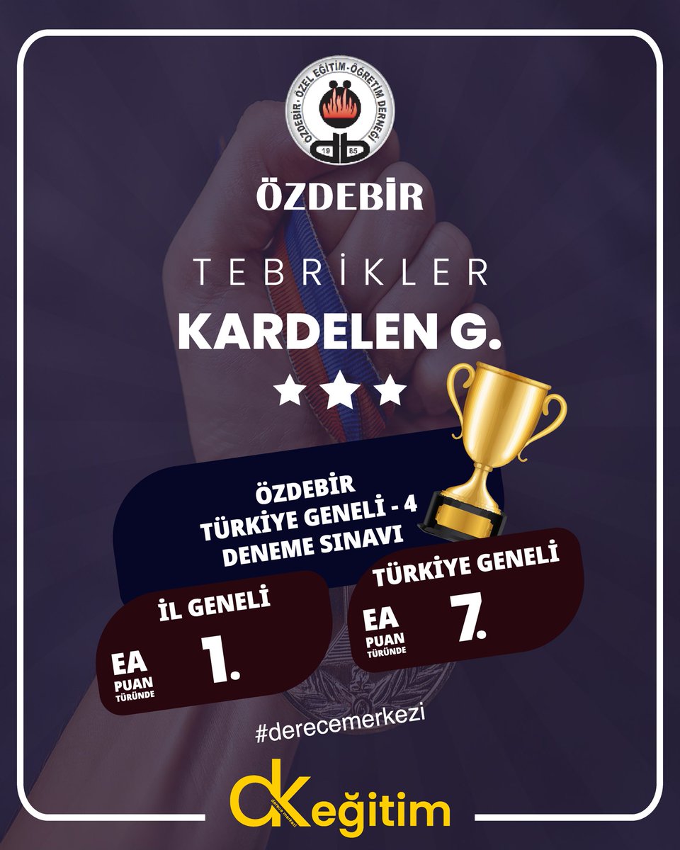 dkegitim's tweet photo. Özdebir Türkiye Geneli YKS Deneme Sınavında Eşit Ağırlık (TM) puan türünde Trabzon İl https://t.co/7kCFGi1xO5 olan öğrencimizi tebrik ederiz. 🌟

#dkeğitim #derskolik #derecemerkezi 💯
#özdebir #kütüphane https://t.co/OqiqlctkiX