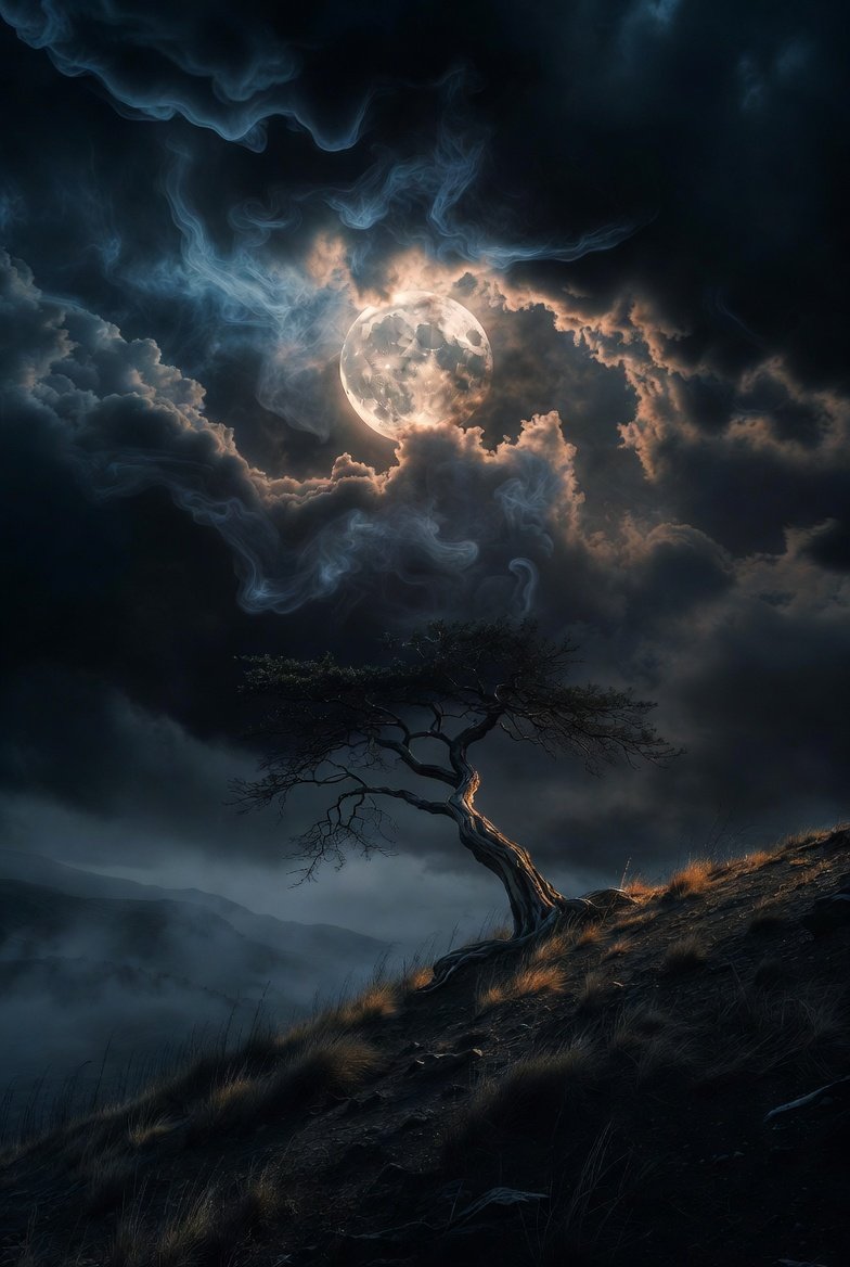 Arunpankar27's tweet image. "In the hush of night, even the loneliest tree finds its light—rooted in shadow, crowned by the moon."
FullMoon #MoonlitTree #NatureMagic #AtmosphericArt #AIArt (