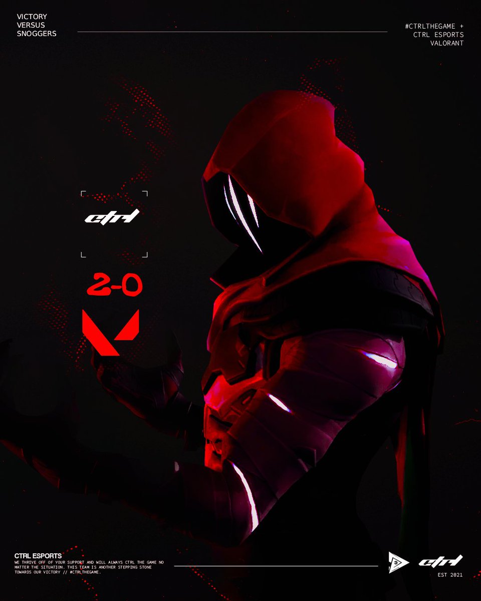 TheCTRLEsports's tweet photo. We take down #snoggers 2-0 to further progress us in the lower bracket.
We now face REY Esports in the lower bracket finals ๐
#CTRLTheGame #CTRLVAL https://t.co/kk7h55Mj4S